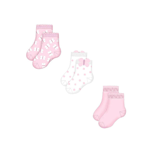 Mayoral 3pc Socks Set - Mauve