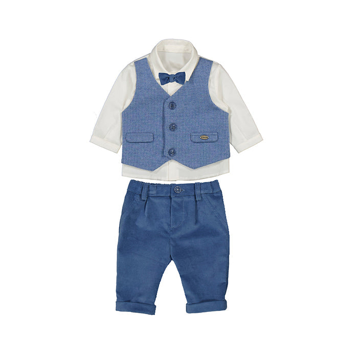 Mayoral Bowtie Shirt & Pants Set - Arctic Blue