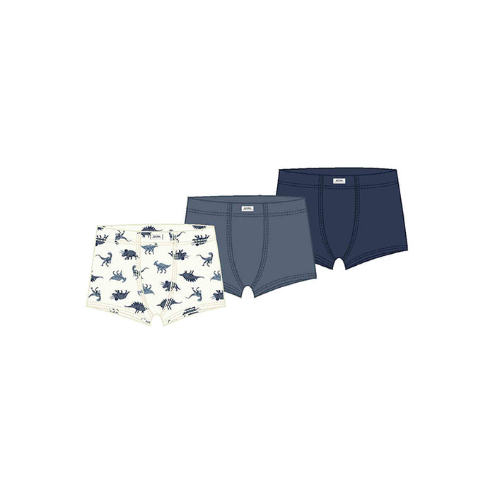 Mayoral Boxer Shorts 3pk - Steel Blue Dinosaurs