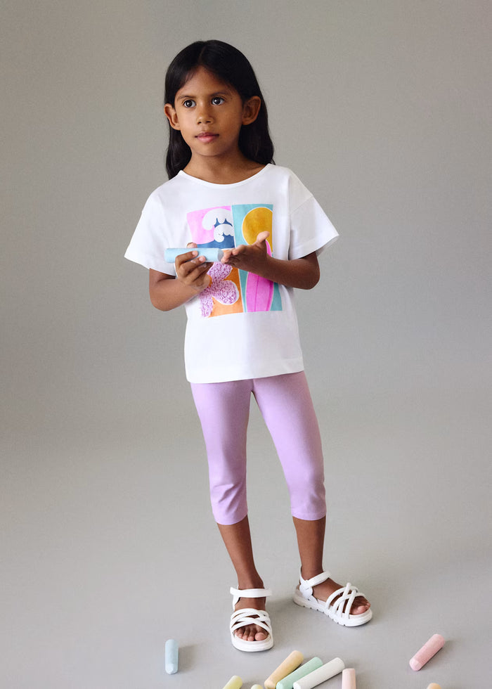 Mayoral Capri Leggings and Printed T-Shirt Set - Lilac