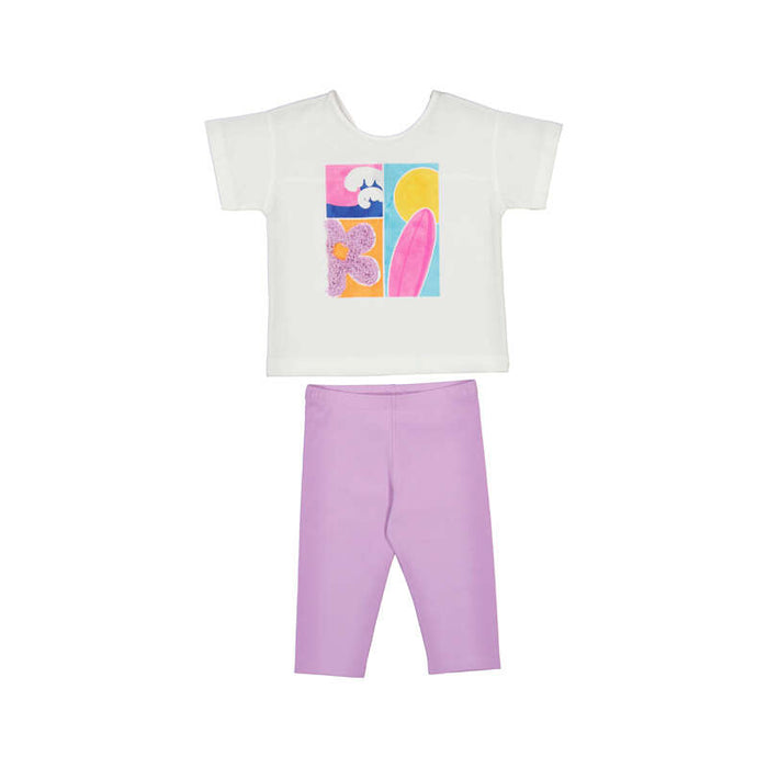 Mayoral Capri Leggings and Printed T-Shirt Set - Lilac
