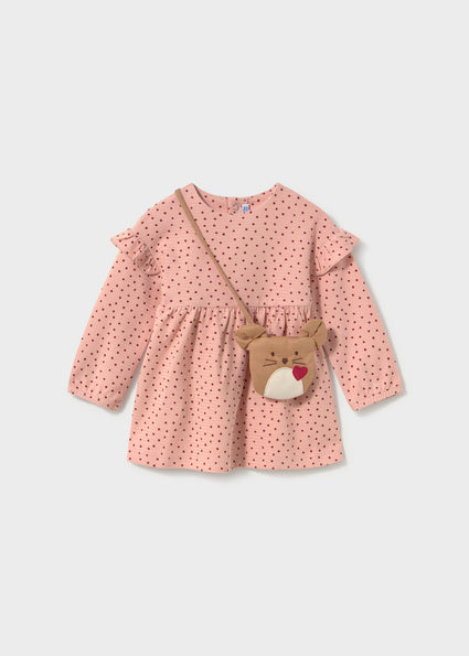 Mayoral Dress with Bag - Pink Polka Dot