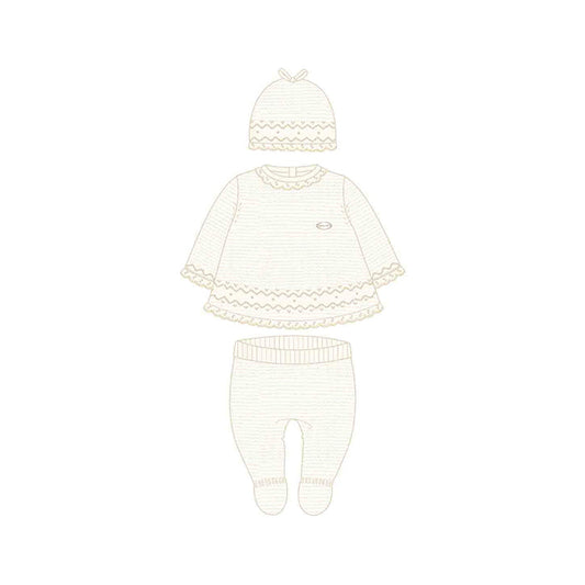Mayoral Leg Warmer & Hat Set - Natural