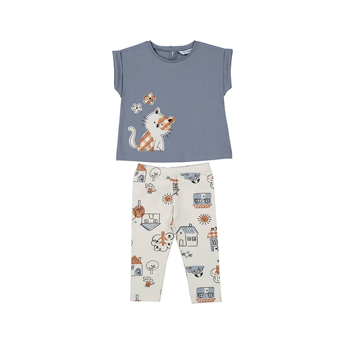 Mayoral Leggings Set - Charcoal Kittens