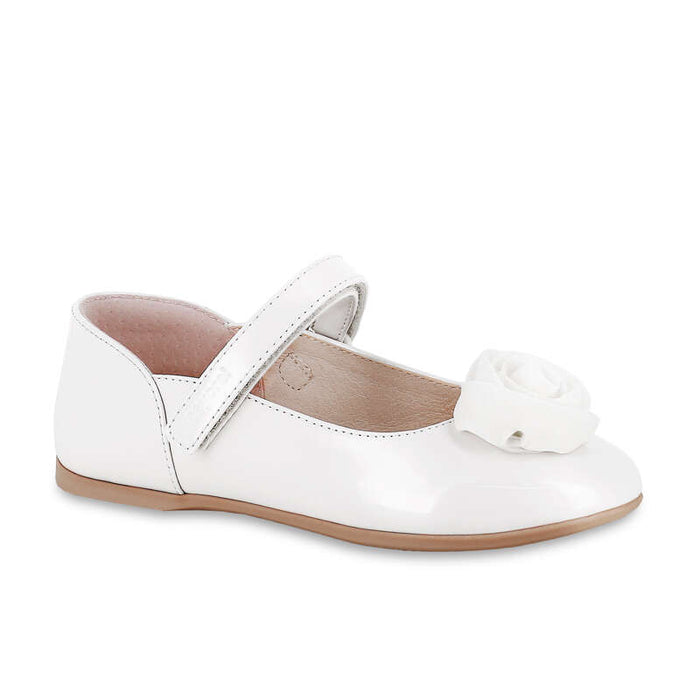 Mayoral Mary Jane Flat with Flower - White