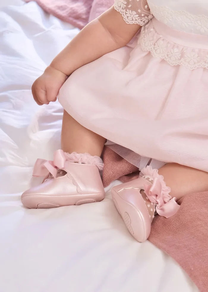 Mayoral Mary Jane Infant Shoe - Petal Pink with Bow