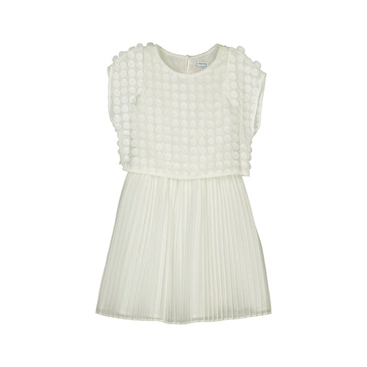 Mayoral Mixed Dress - Natural