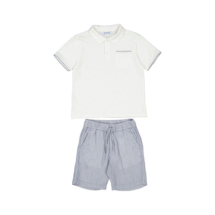 Mayoral Polo Short Set - Blue