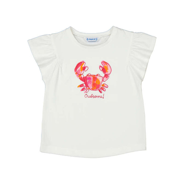 Mayoral Printed T-Shirt - Off White/Geranium