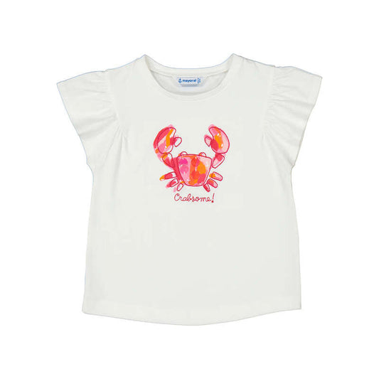 Mayoral Printed T-Shirt - Off White/Geranium