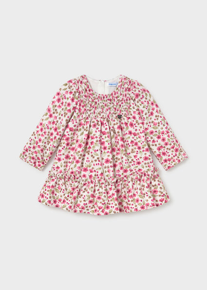 Mayoral Printed Velvet Dress - Petal