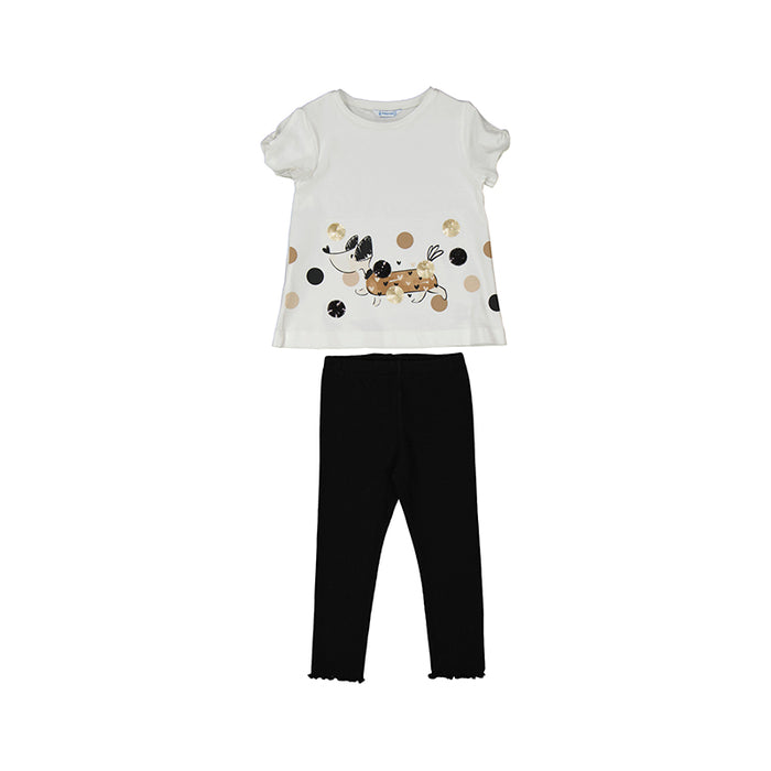 Mayoral Ribbed Ankle Legging Set - Black