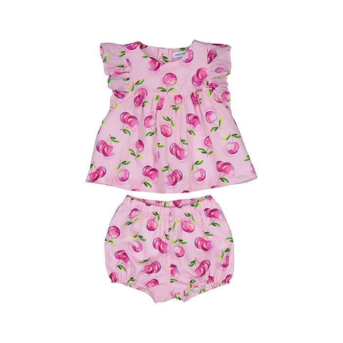 Mayoral Short Set - Mauve Cherries