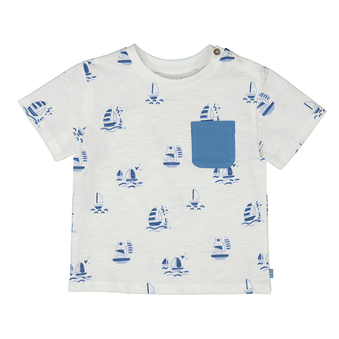 Mayoral Short Sleeve Printed Tee - Capri Blue