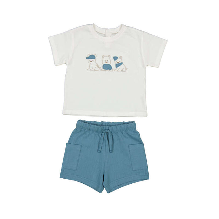 Mayoral Shorts and T-Shirt Set - Jade/ Printed Dogs