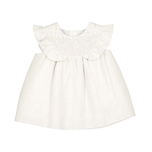 Mayoral Smocked Dress - Cream