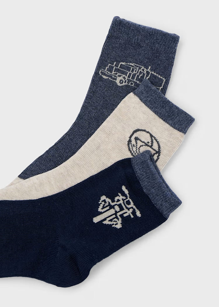 Mayoral Socks Set - 3 Pairs Navy