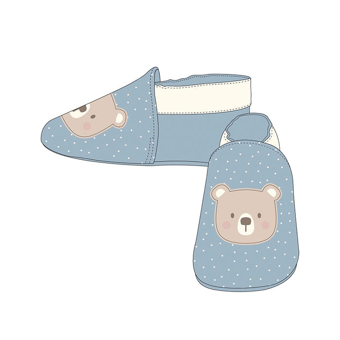 Mayoral Soft Soled Booties - Cloud Blue Bear
