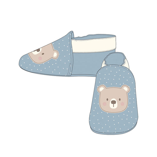 Mayoral Soft Soled Booties - Cloud Blue Bear