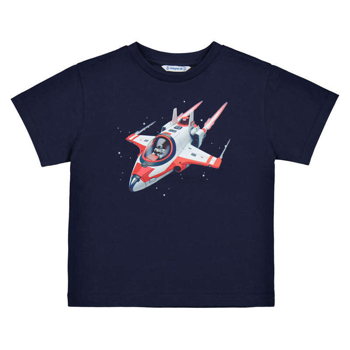 Mayoral Spaceship Graphic T-Shirt - Navy