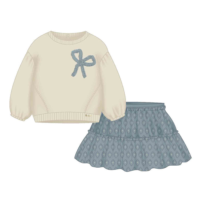 Mayoral Sweater & Tulle Set - Blue Bell Bow