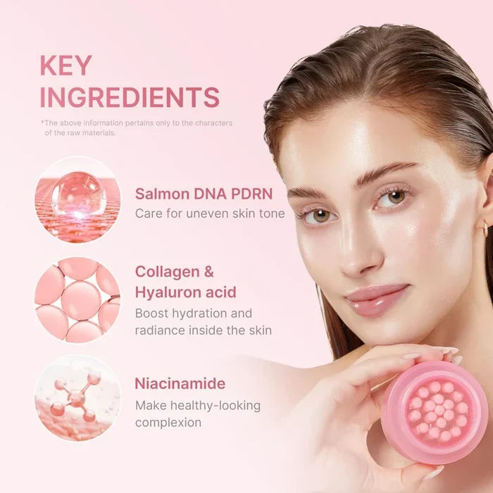 Medicube PDRN Pink Glass Skin Routine skincare set with serum bottles and skincare products for radiant, youthful skin.