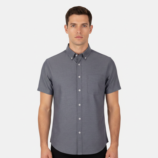 Men Basic Oxford Short Sleeve Shirt