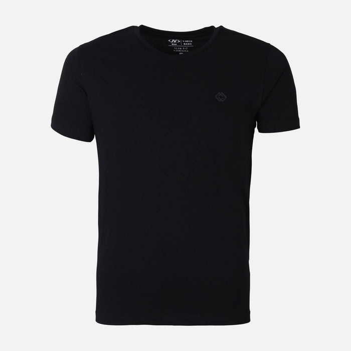 Men Spandex T-Shirt V-Neck