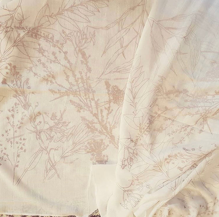 Mink on Milk Voile Scarf