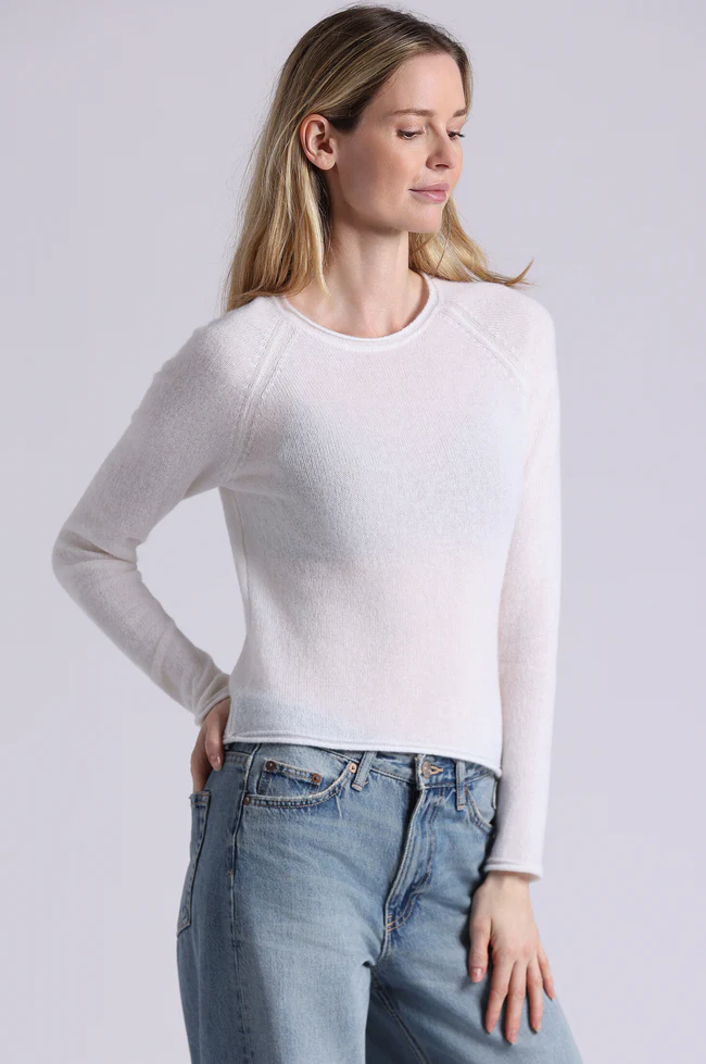 Minnie Rose Raglan Crew with Rolled Trims