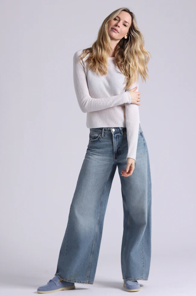 Minnie Rose Raglan Crew with Rolled Trims