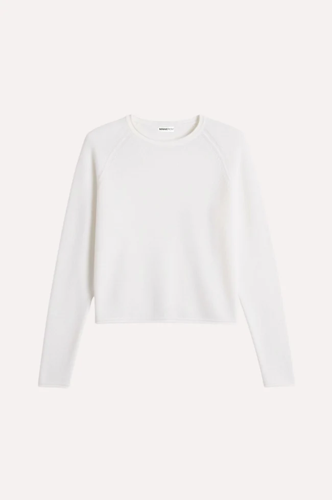 Minnie Rose Raglan Crew with Rolled Trims