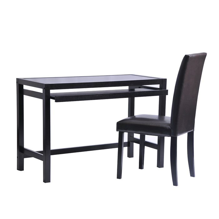 Modern Designs Desk with Keyboard Panel and Matching Chair Set