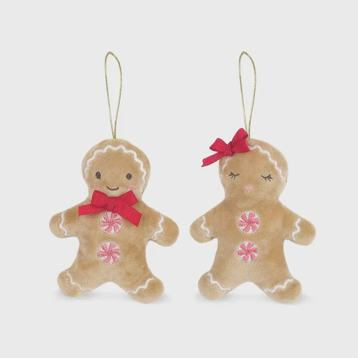 Mon Ami Gingerbread Boy & Girl Ornaments