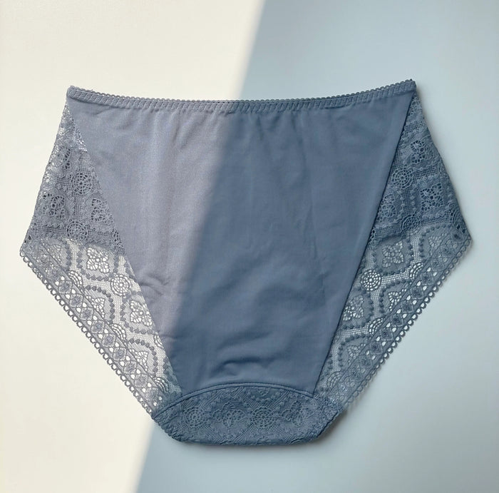 Moroccan High Waist Bikini | Blue Gray