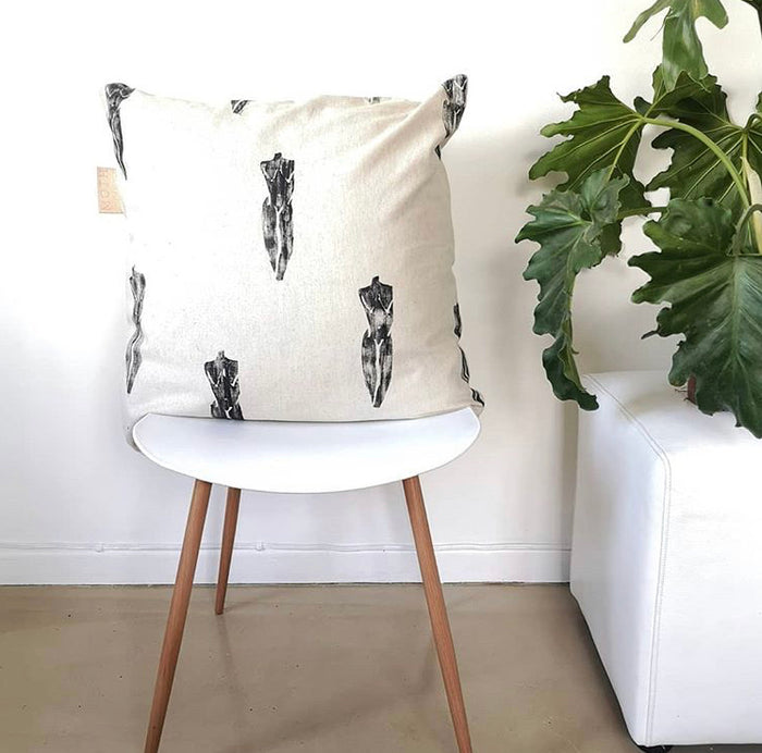 Moth Hand Painted Linen Pillow Covers