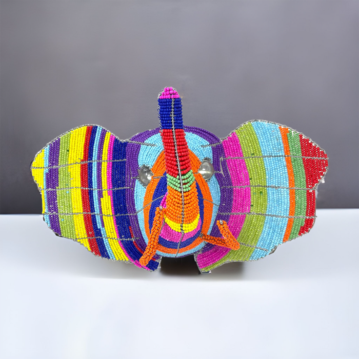 Multicolor Beaded Elephant Head
