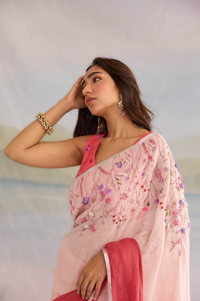Nakshar Linen Sari