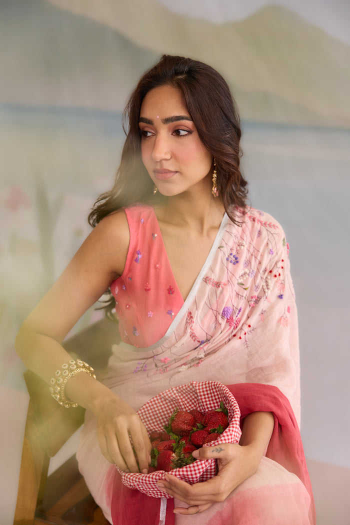 Nakshar Linen Sari
