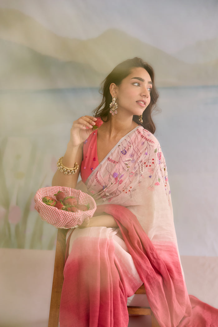Nakshar Linen Sari