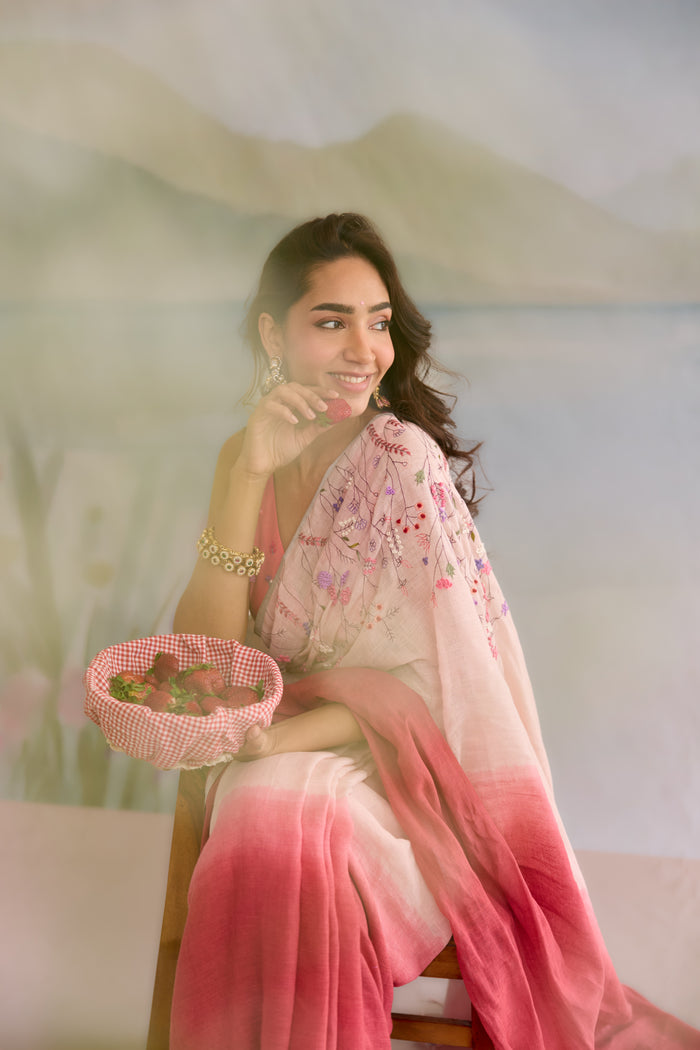 Nakshar Linen Sari