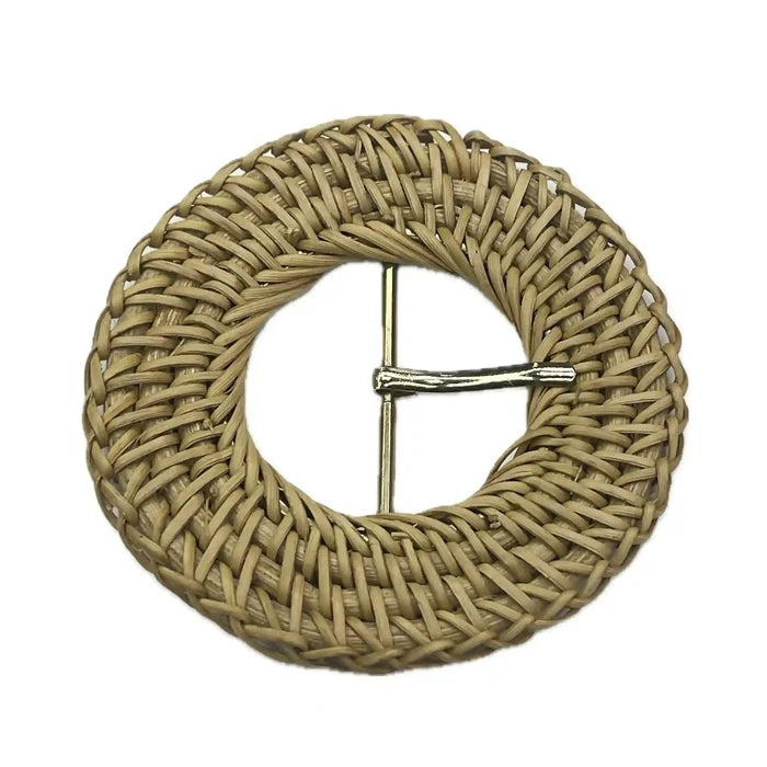 Rattan Style Raffia Buckle