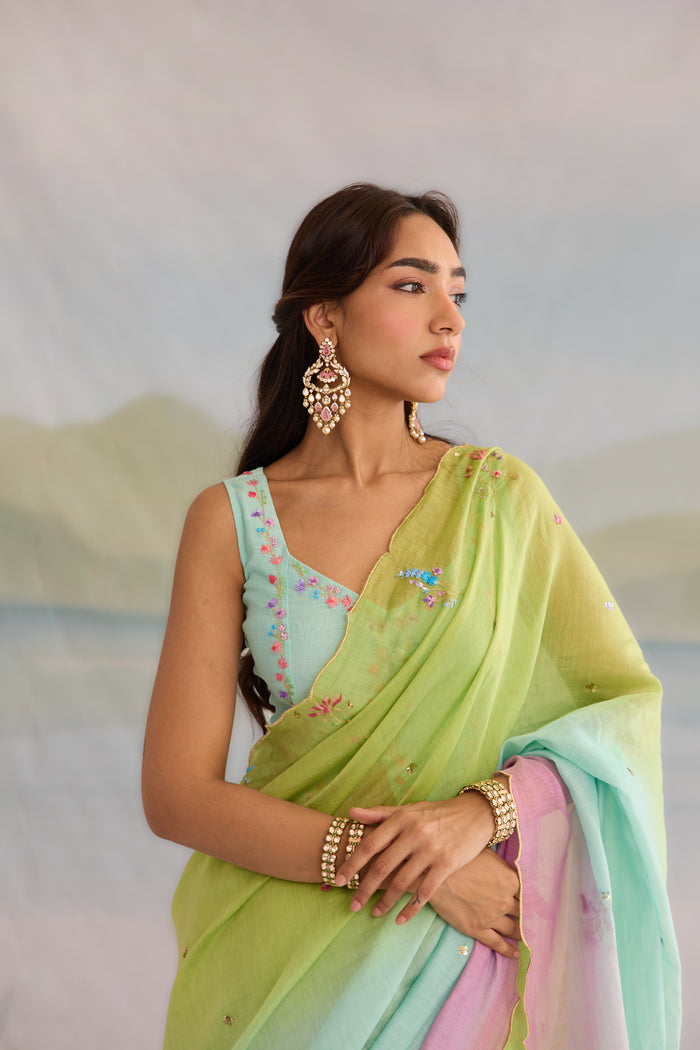 Nazam Chanderi Sari