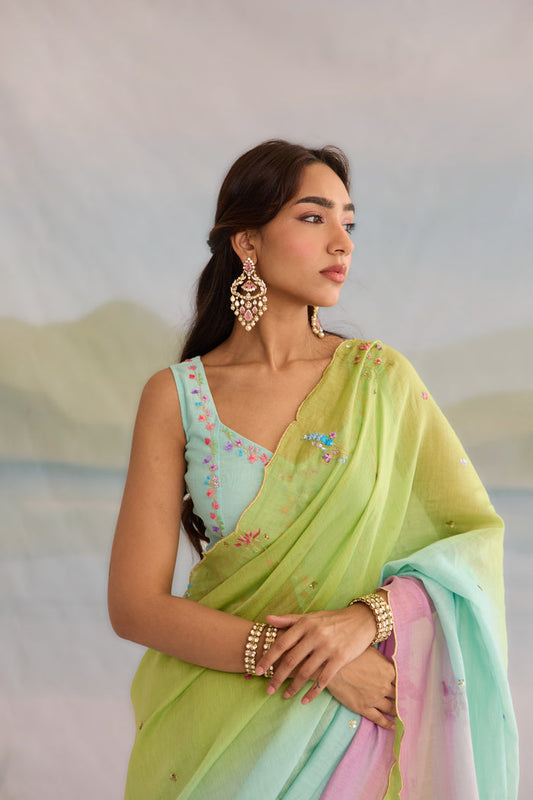Nazam Chanderi Sari