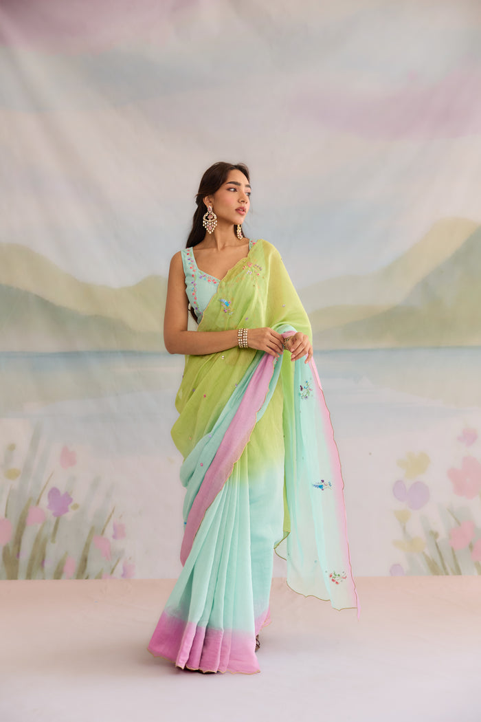 Nazam Chanderi Sari