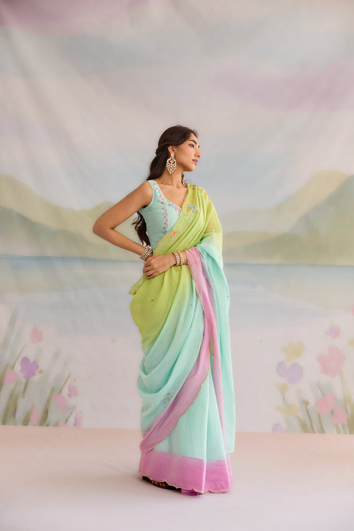 Nazam Chanderi Sari