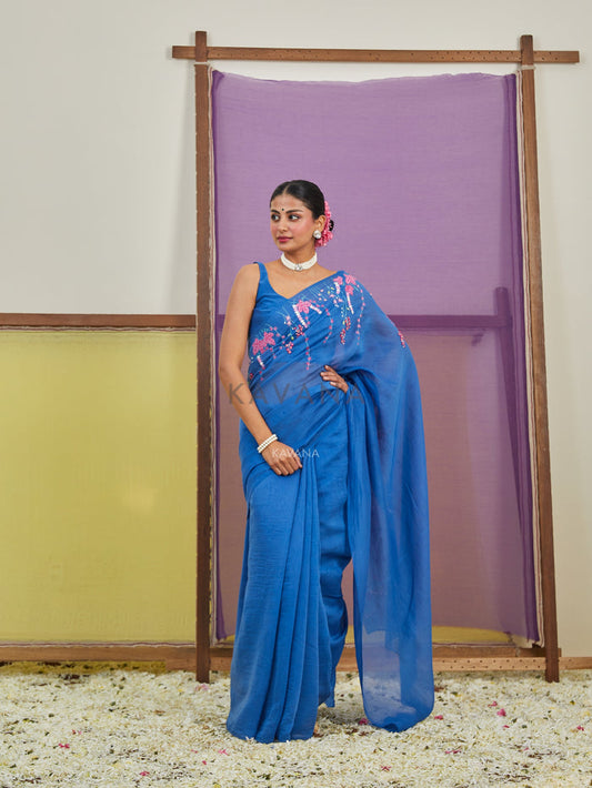 Neelam Chanderi Sari