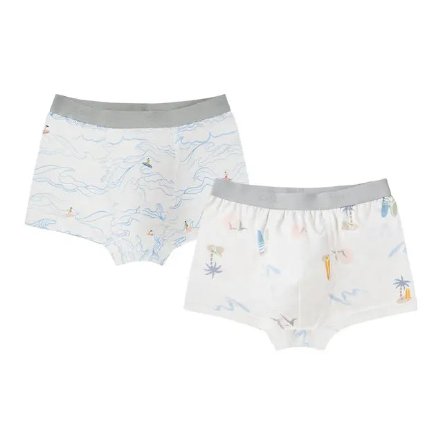 Nest Designs Bamboo Boys Boxer Briefs Underwear (2 Pack) - Surf Camp