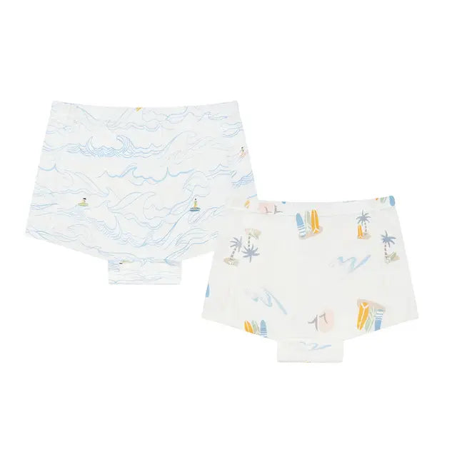 Nest Designs Bamboo Girls Boy Short Underwear (2 Pack) - Surf Camp