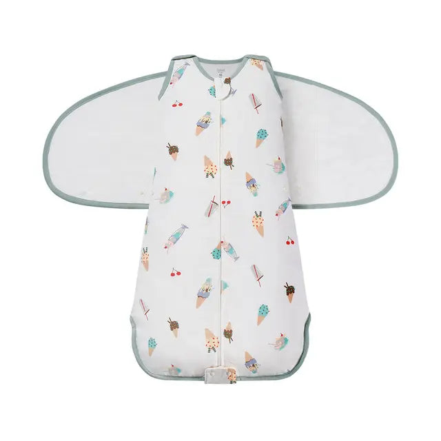 Nest Designs Bamboo Muslin Swaddle Sleep Bag | 0.5 TOG - Ice Cream Summer